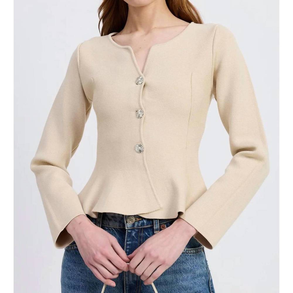 NEW EN SAISON idah cardigan in neutral beige